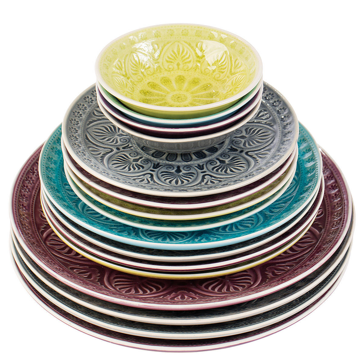 DIPSCHALEN 6er-Set Sumatra 200 ml - Grün, Keramik (14/14/4cm) - Butlers