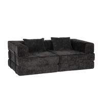 SCHLAFSOFA 2-in-1 faltbar ohne Montage, DE-42526, Schwarz - Schwarz, Textil (200/63/100cm) - ComfortXL