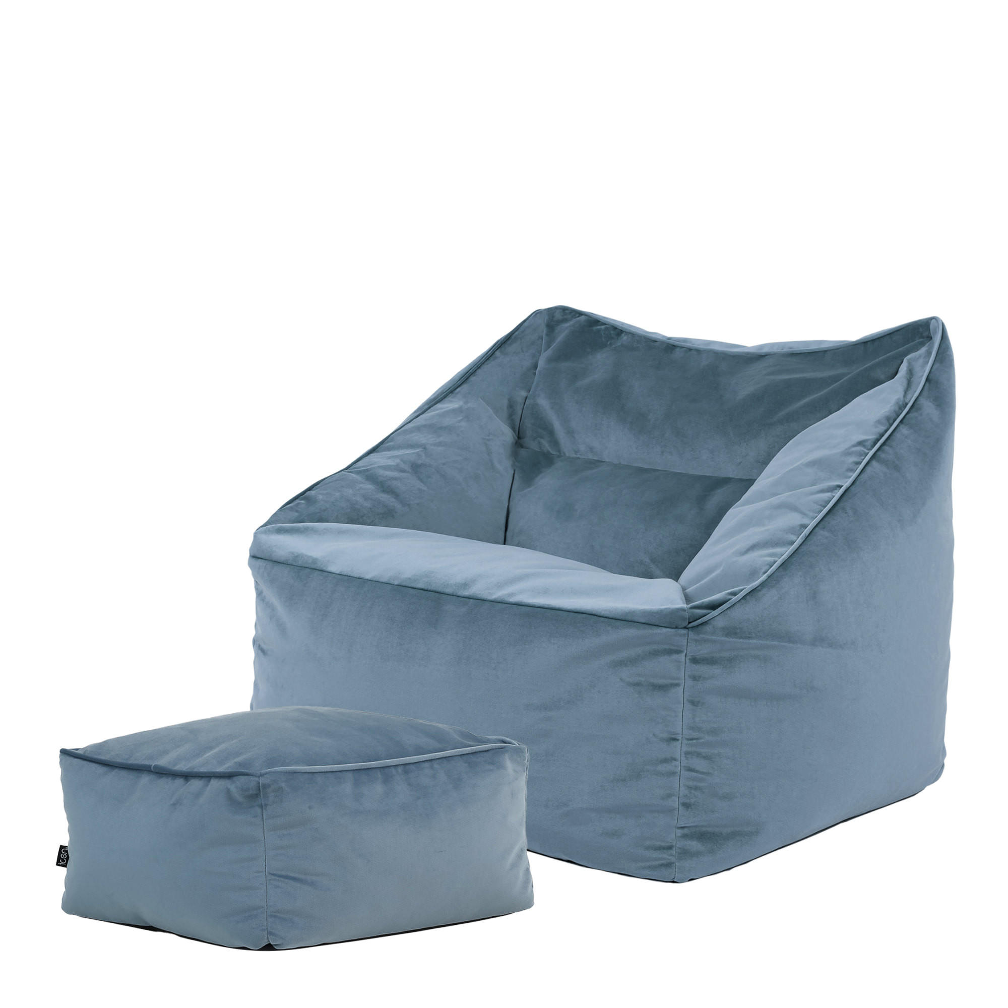 SITZSACK Sessel mit Sitzpouf - Hellblau, Kunststoff (100/80/80cm) - icon