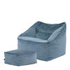 SITZSACK Sessel mit Sitzpouf - Hellblau, Kunststoff (100/80/80cm) - icon