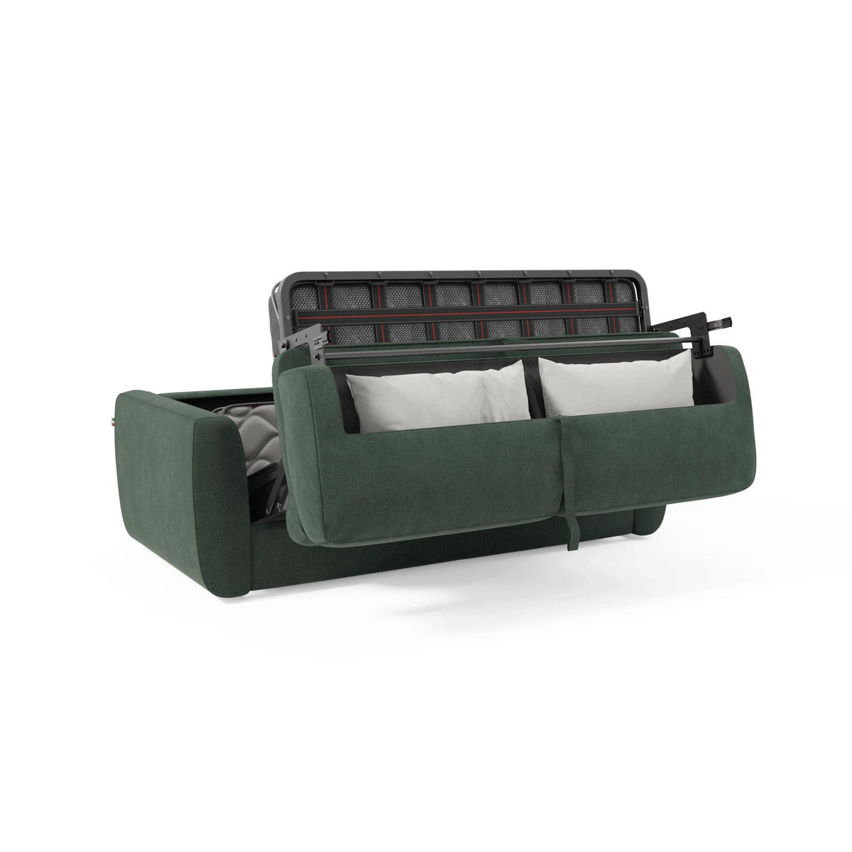 SCHLAFSOFA Leonida - Grün, Metall (222/92/98cm) - Divani.store