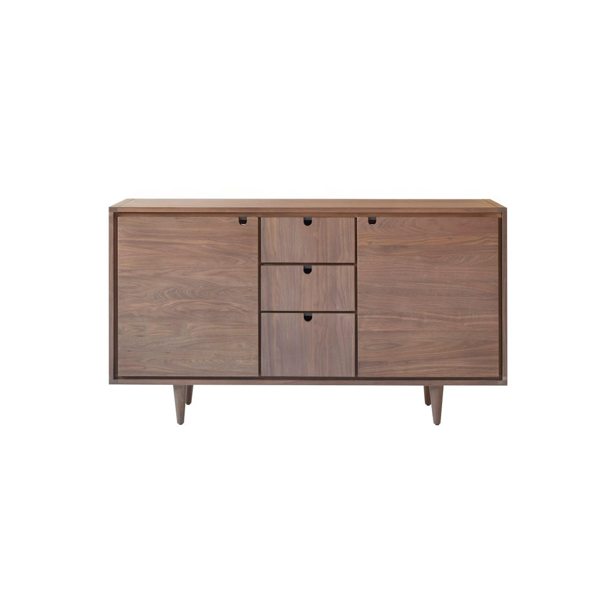 WASCHTISCHUNTERSCHRANK Jonàk Dunkelbraun aus Walnuss - Dunkelbraun, Holz (145/80/50cm) - Tikamoon