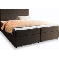 BOXBETT MADO 140x200 cm mit Matratze und Topper - Braun - Braun, Holz (140/200cm) - MASSENO