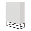HIGHBOARD Veldio Weiß mit schwarzen Beinen 90 cm - Schwarz/Weiß, Holzwerkstoff/Metall (125/90/38cm) - Selsey