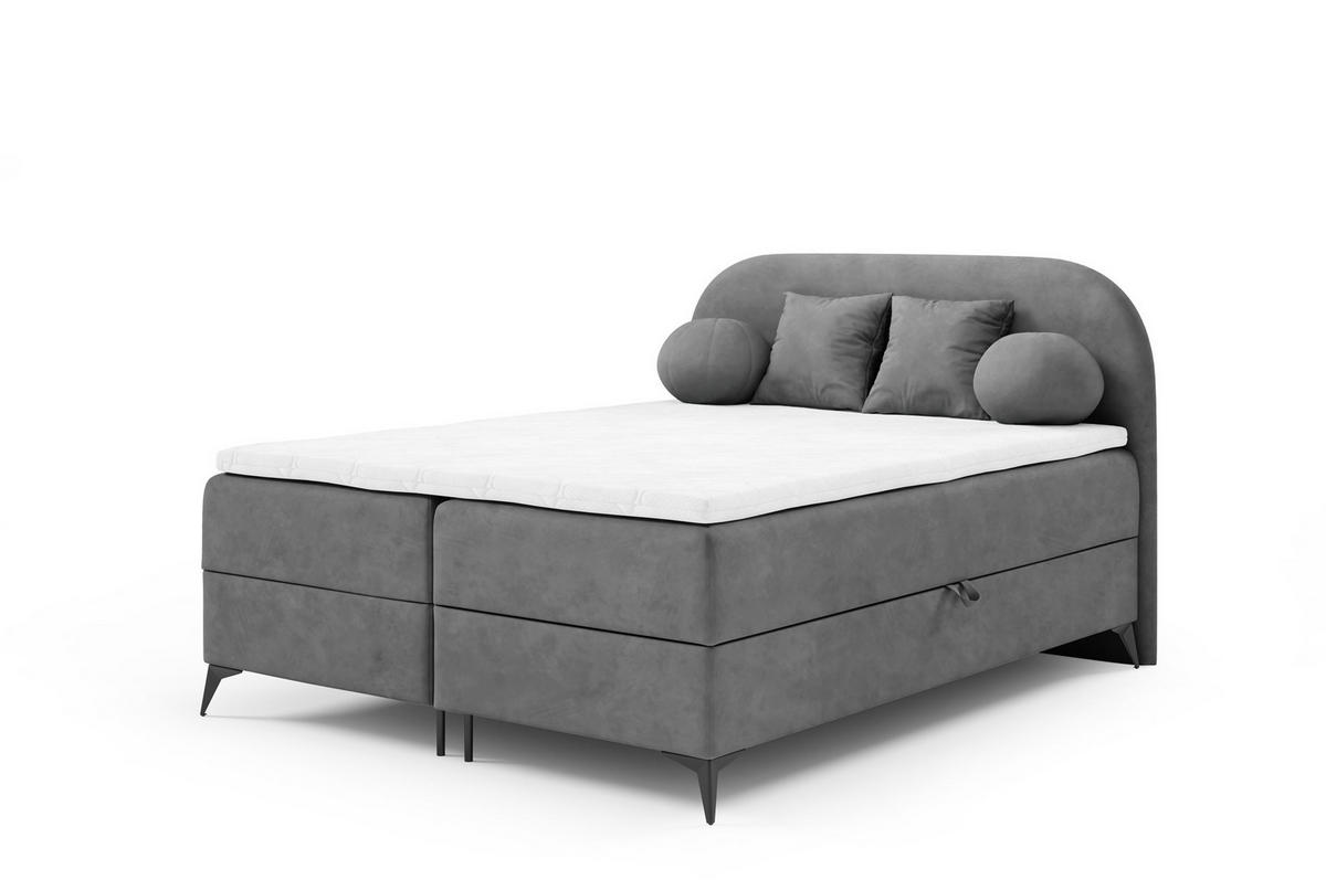 BOXBETT Gorgia - Grau, Holzwerkstoff/Textil (160/200cm) - Fun Möbel
