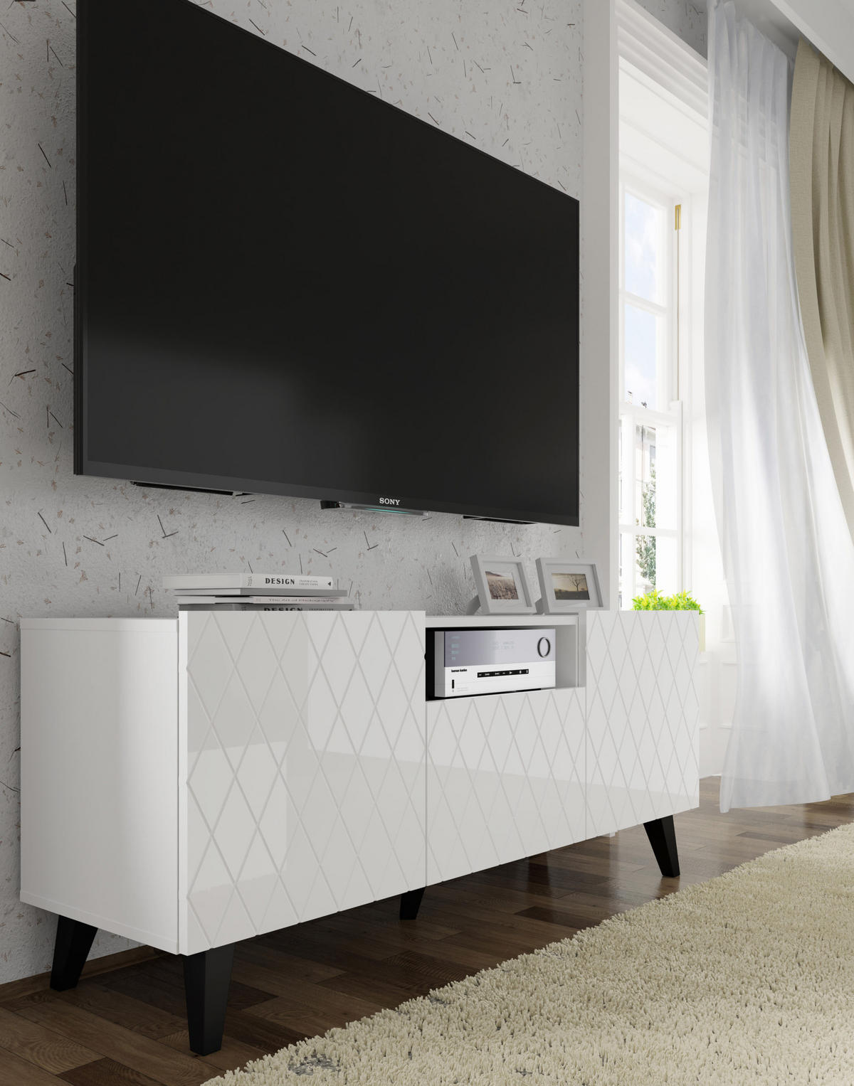TV LOWBOARD Weiß 145/62/42 - Weiß, Holzwerkstoff (145/62/42cm) - RAUMHIRSCH FURNITURE