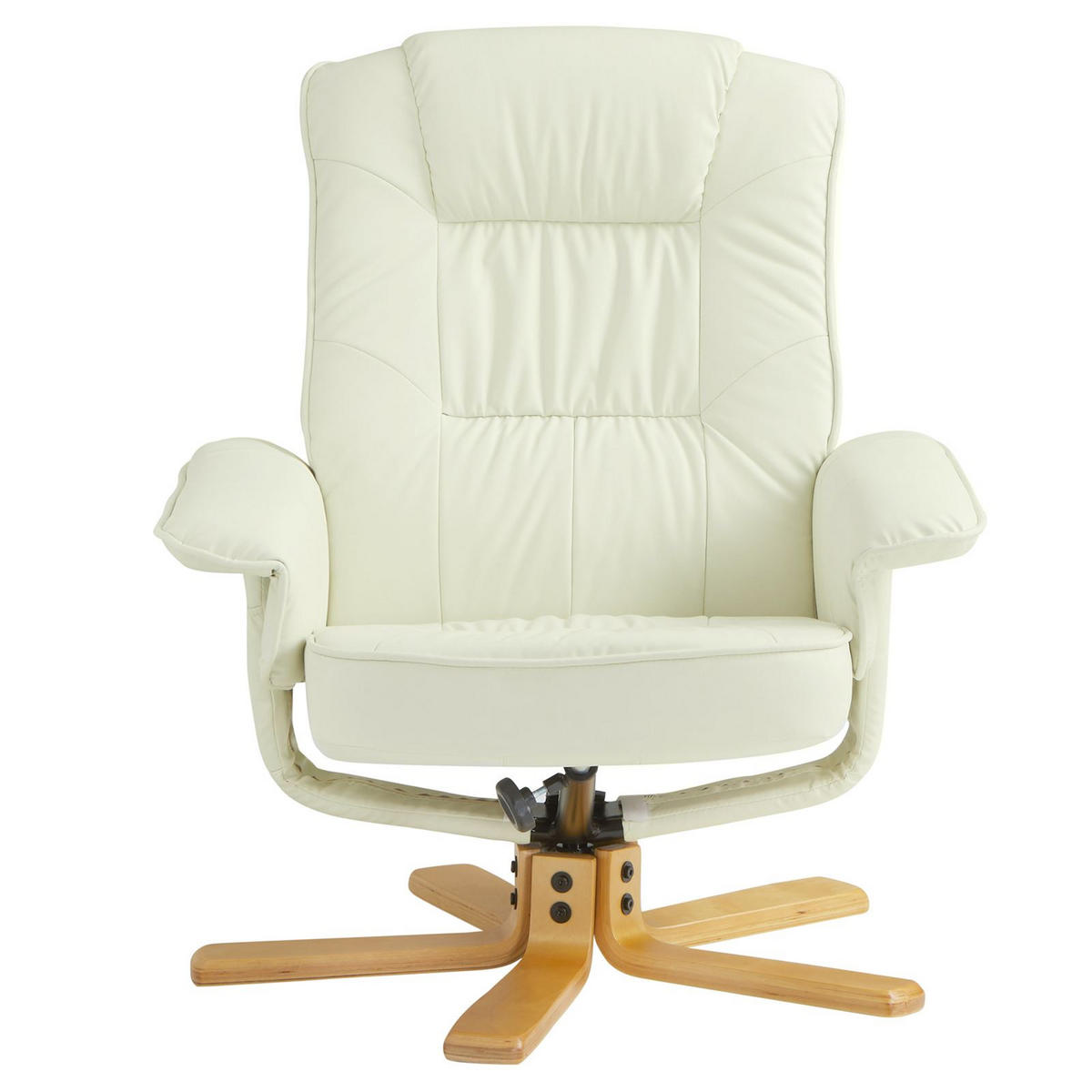 RELAXSESSEL KUNSTLEDER, SET MIT HOCKER CHARLY - Weiß, Textil (76/87/61cm) - IDIMEX
