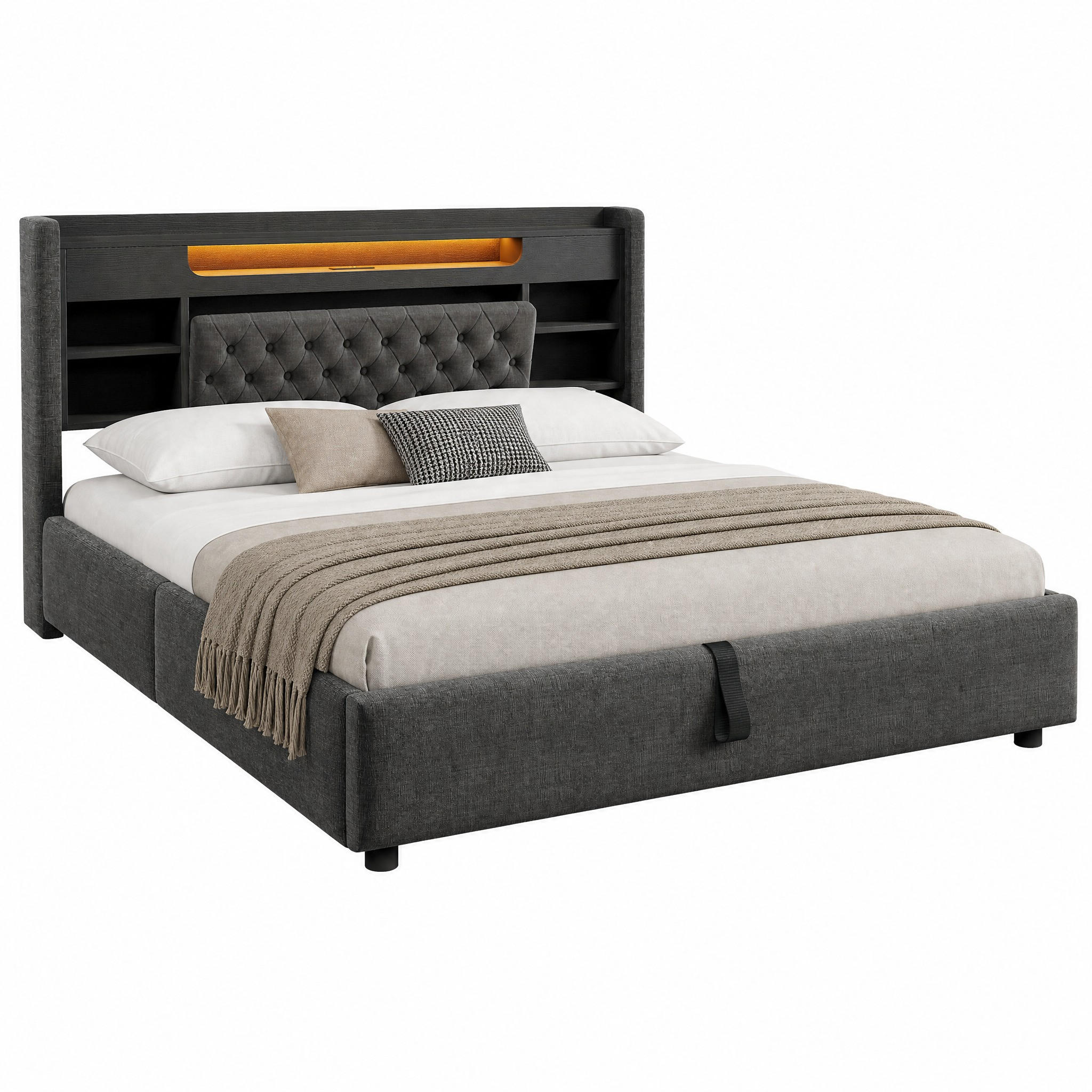 Meubliv Bett Grau 140x190 cm