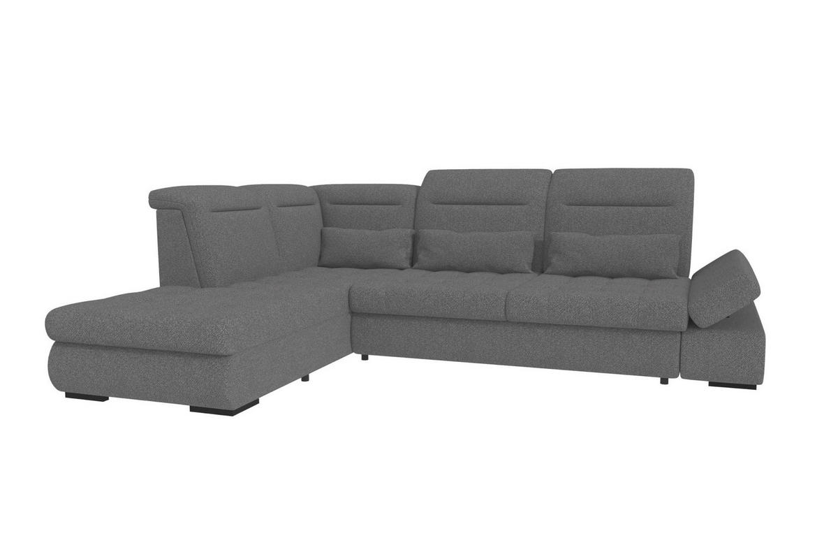 ECKSOFA Toscana Strukturstoff inkl. Schlaffunktion - Anthrazit, Textil (227/279cm) - 99rooms