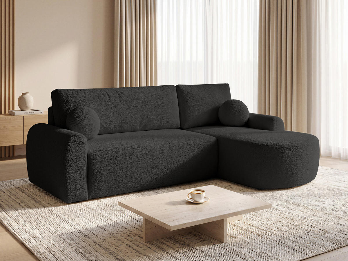 ECKSOFA Jazz, Seite: Rechts - Schwarz, Holz/Textil (160/240cm) - Sofnet