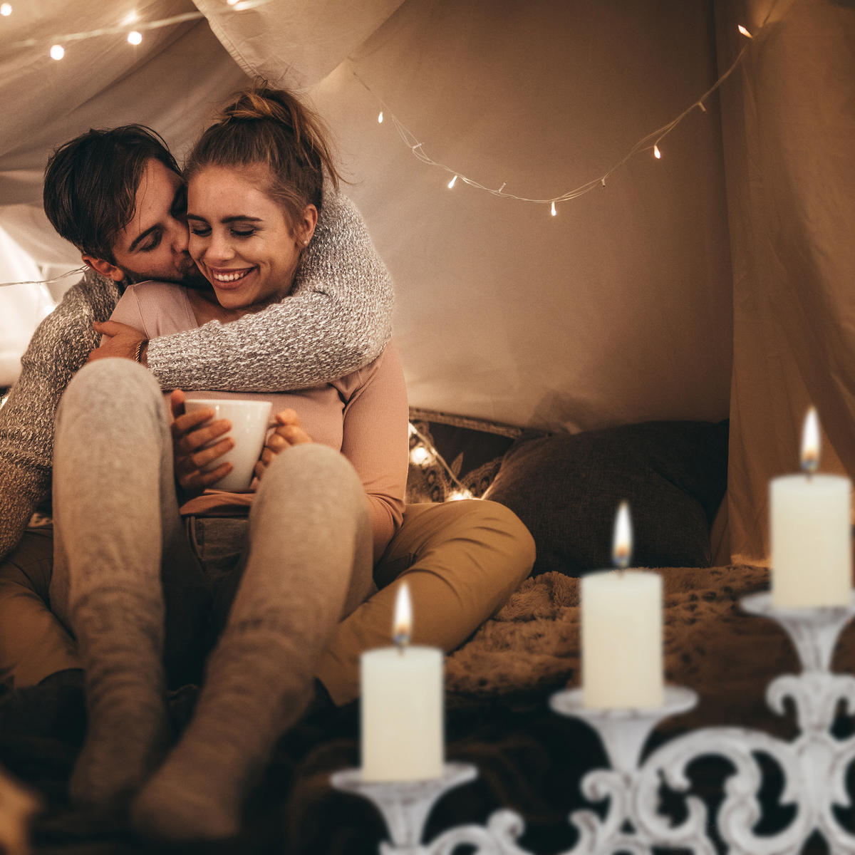 KERZENSTÄNDER - Weiß, Metall (59/20/9.5cm) - Relaxdays