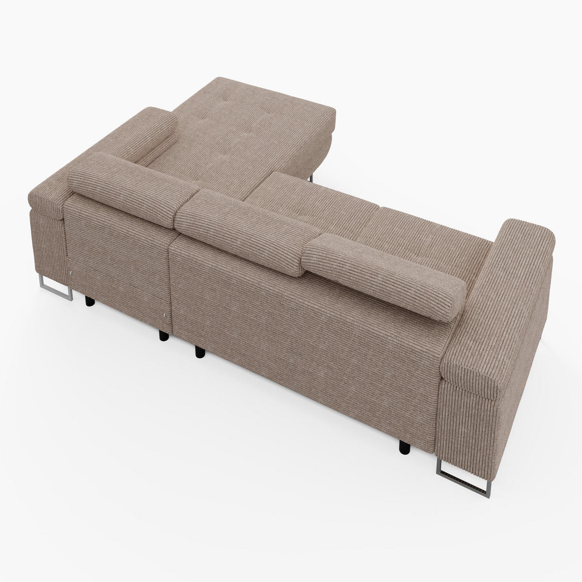 ECKSOFA VEMO MINI Rechts Schwarz Cord-Stoff Kompakter Komfort für Wohnräume - Schwarz, Textil (175/235cm) - Barchello