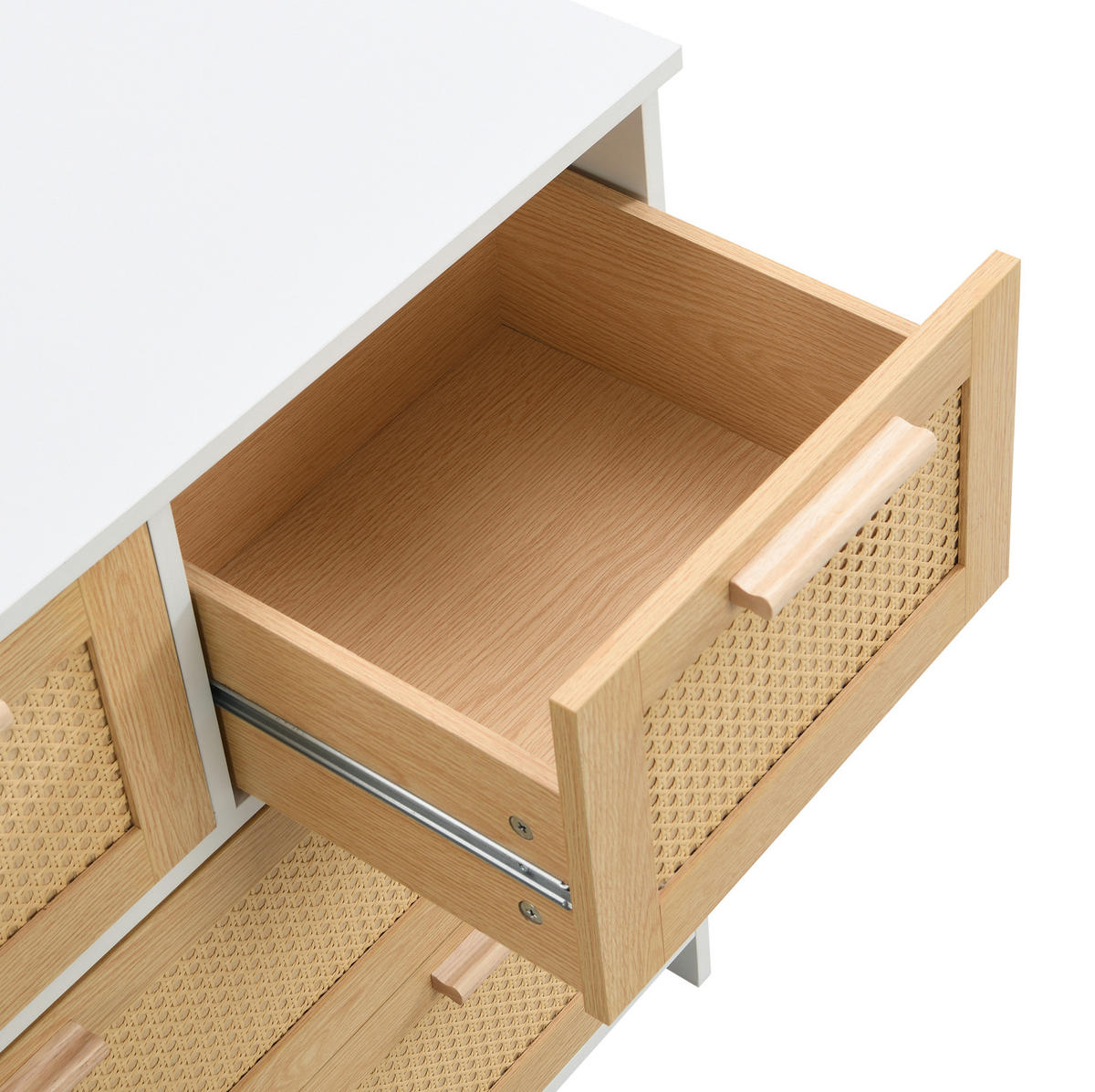 KOMMODE 80/80/38 cm Natur/Weiß aus MDF mit 4 Schubladen - Weiß, Holzwerkstoff (80/38/80cm) - OKMYHOME