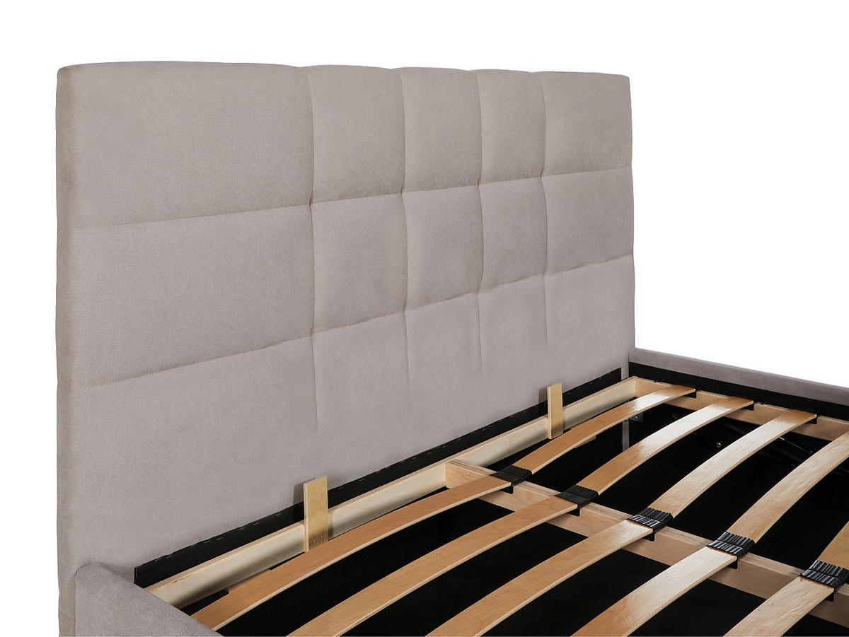 BETT mit Bettkasten - 2 Personen - stoff - beige Eliava - Beige, Textil (180/200cm) - Vente-Unique
