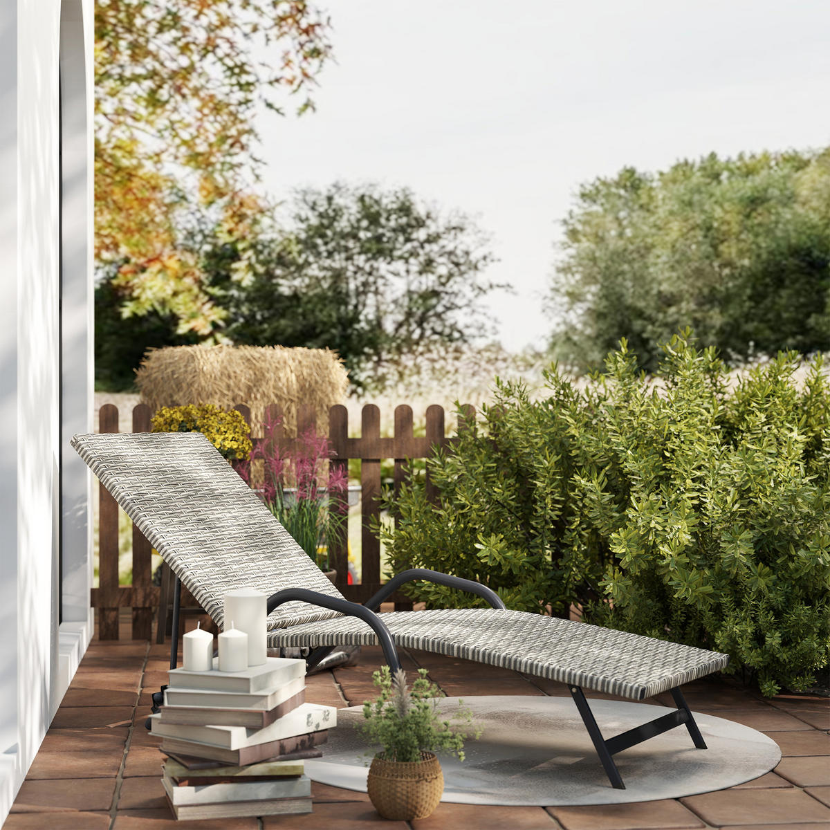 SONNENLIEGE DE-13633 4-fach verstellbar, S-Form Braun - Braun, Metall (62/96/156cm) - ComfortXL