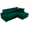 ECKSCHLAFSOFA CUBO L Dunkelgrün Velvet - rechts - Dunkelgrün/Schwarz, Kunststoff/Textil (187/273cm) - MKS