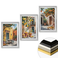 WANDBILDER 3er Set - 40x60 cm Silberner Rahmen - Zitrusfrüchte im Garten - Silberfarben, Kunststoff (40/60cm) - ArtPrintCave