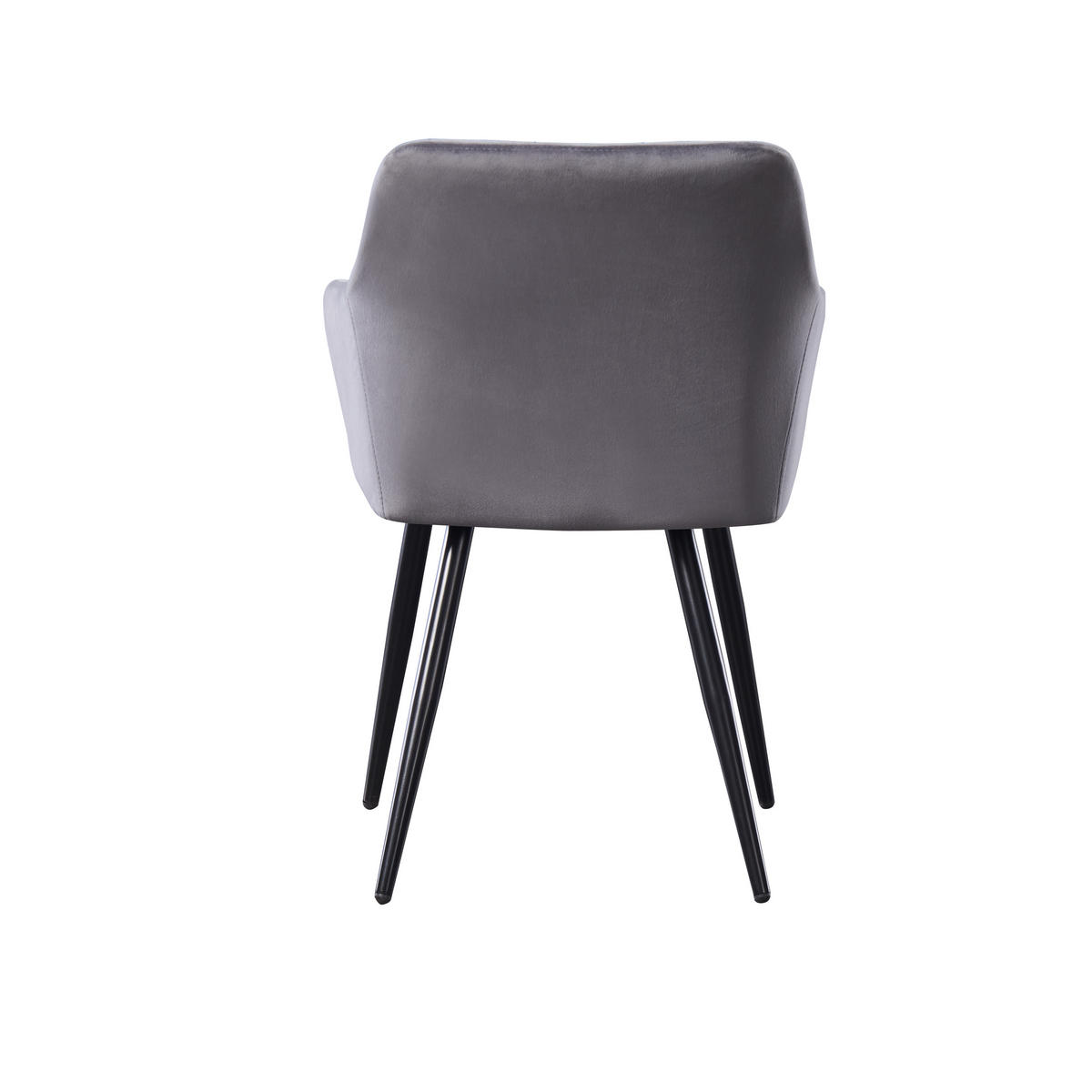 STUHL 4er-Set samtgrau - Grau, Metall (55/82/59cm) - Life Interiors