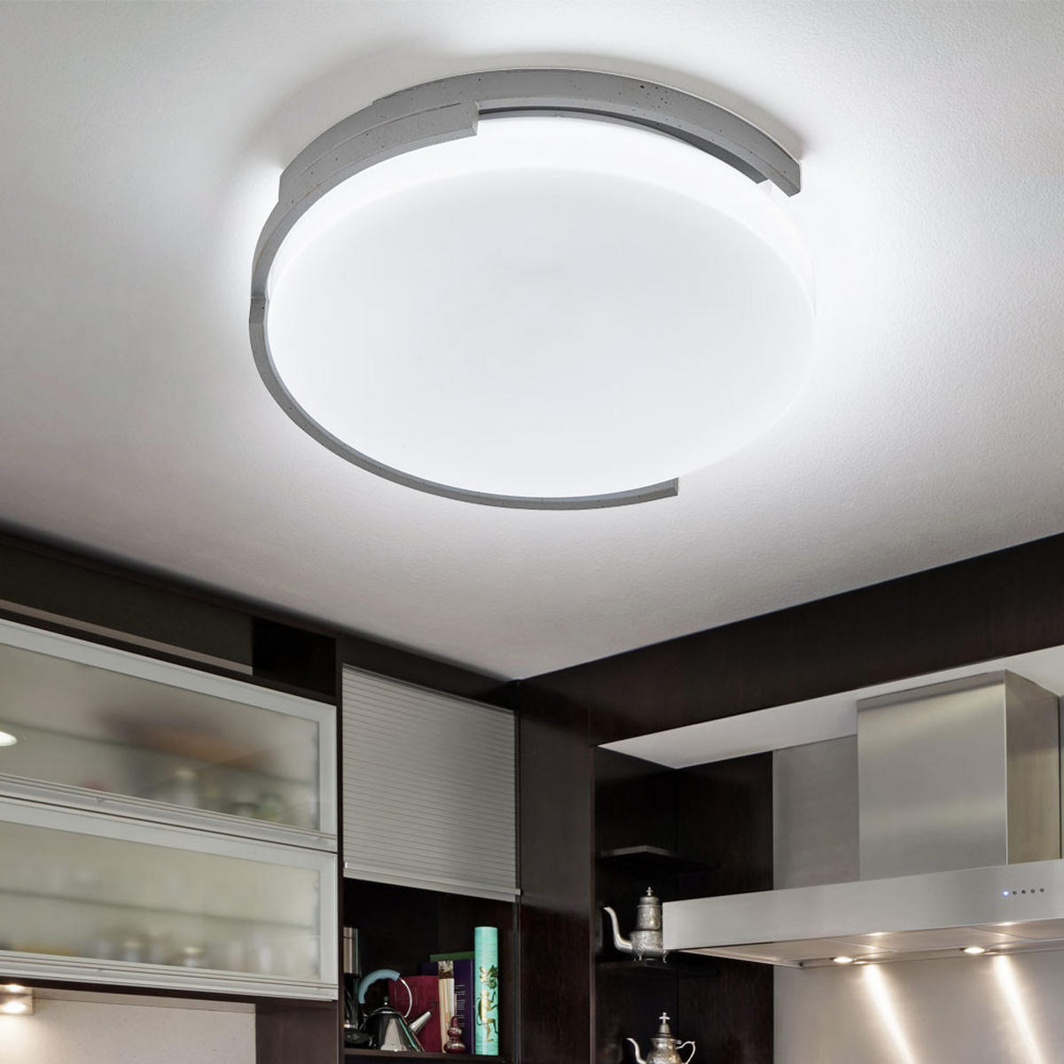 LED DECKENLEUCHTE Metall Weiß Grau - Weiß, Metall (37/37/10cm)