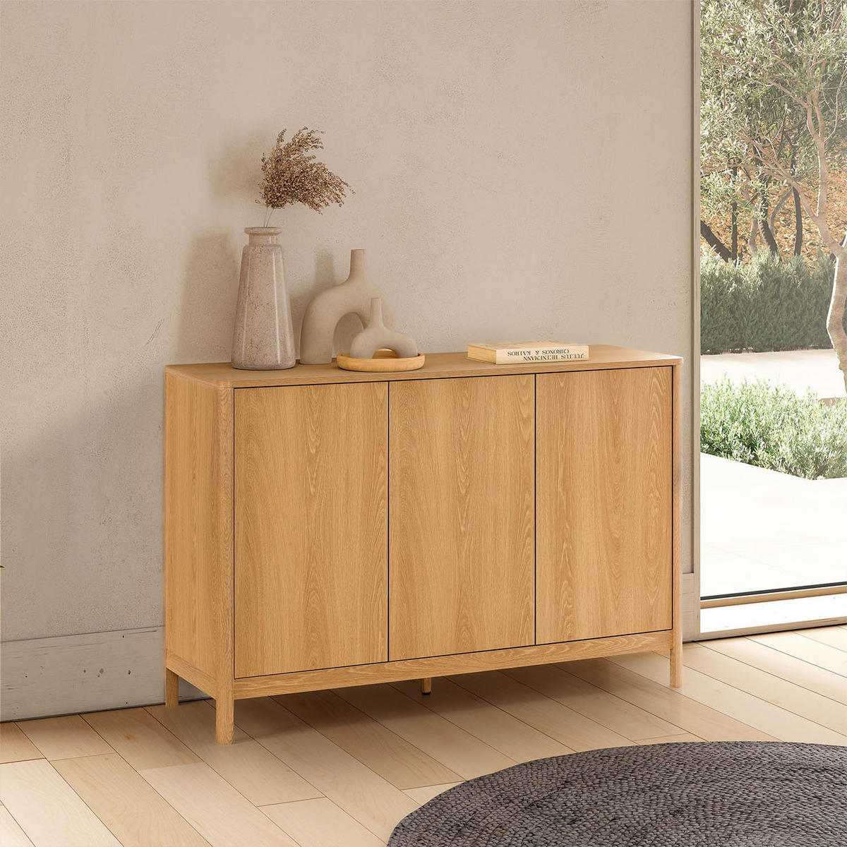 SIDEBOARD Nassau 3 türen Eichenfarbe - Honigeiche, Holzwerkstoff (120/80/40cm)