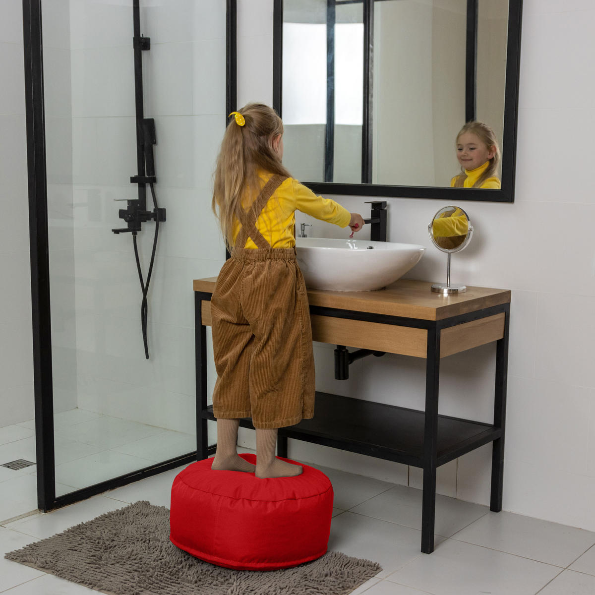 POUF M rot - Rot, Textil (500/200/500cm) - Bruni