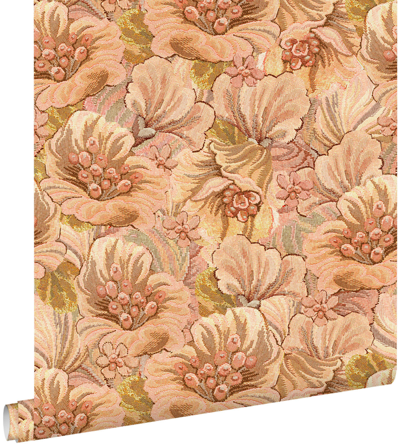 TAPETE gesticktes Blumenmuster 50 x 900 cm - Gelb, Papier (50/900cm) - ESTAhome