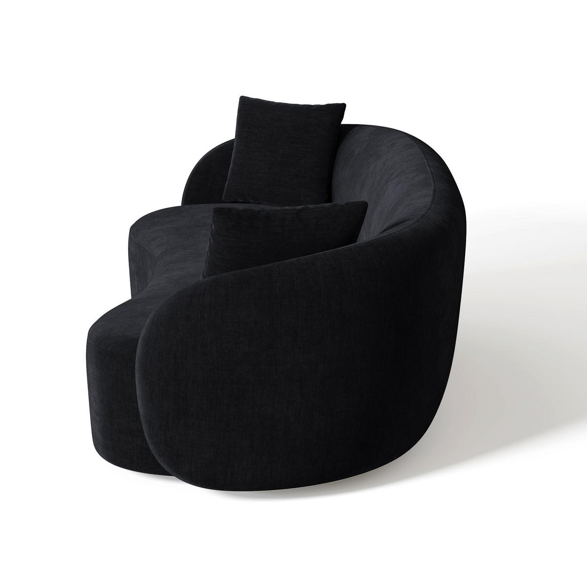 SOFA 3-Sitzer Rastergewebe mit weichem Griff Schwarz 210cm - Schwarz, Textil (210/67/96cm) - Sia Home