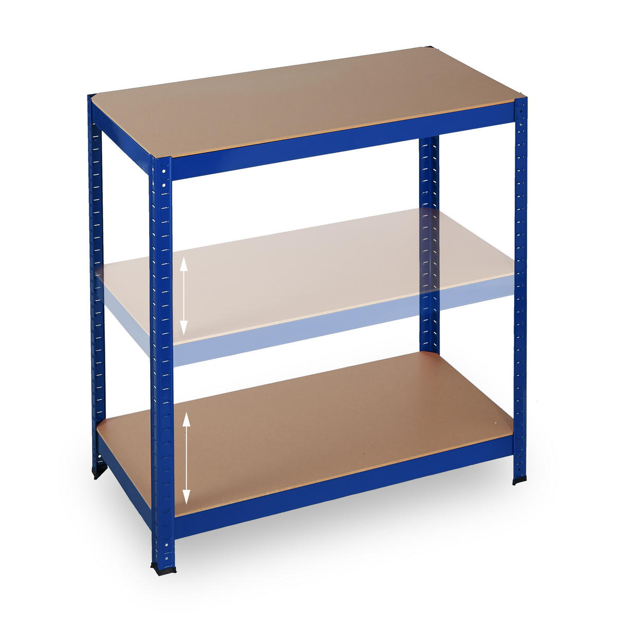 SCHWERLASTREGAL Blau Metall 5 Böden 180x90x45 cm - Multicolor, Holzwerkstoff/Kunststoff (90/180/45cm) - Relaxdays