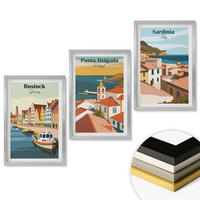 WANDBILDER 3er Set - 40x60 cm Silberner Rahmen - Ansichten europäischer Küstenstädte - Silberfarben, Kunststoff (40/60cm) - ArtPrintCave