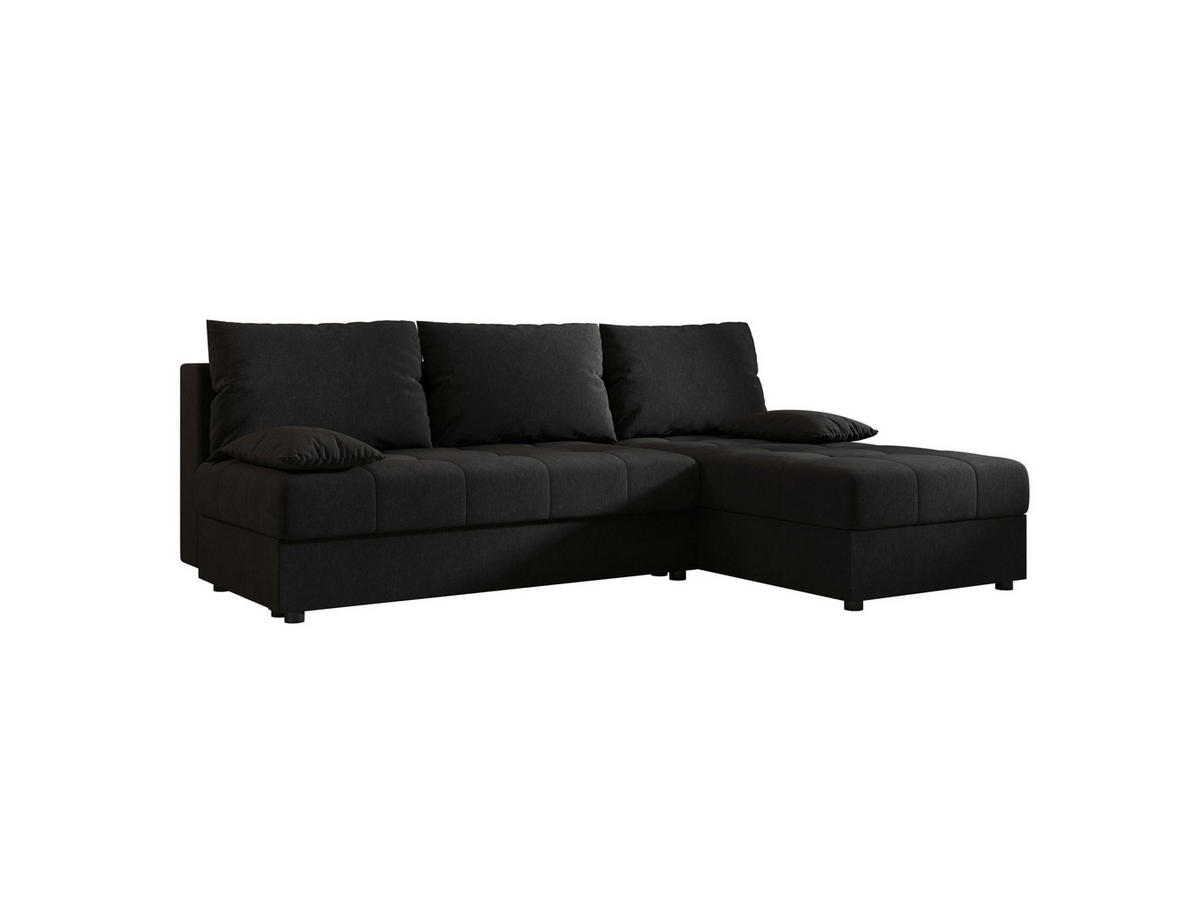 ECKSOFA MOS L Cosmic 100 Rechts mit Schlaffunktion - Schwarz, Textil (200/143cm) - Bedante