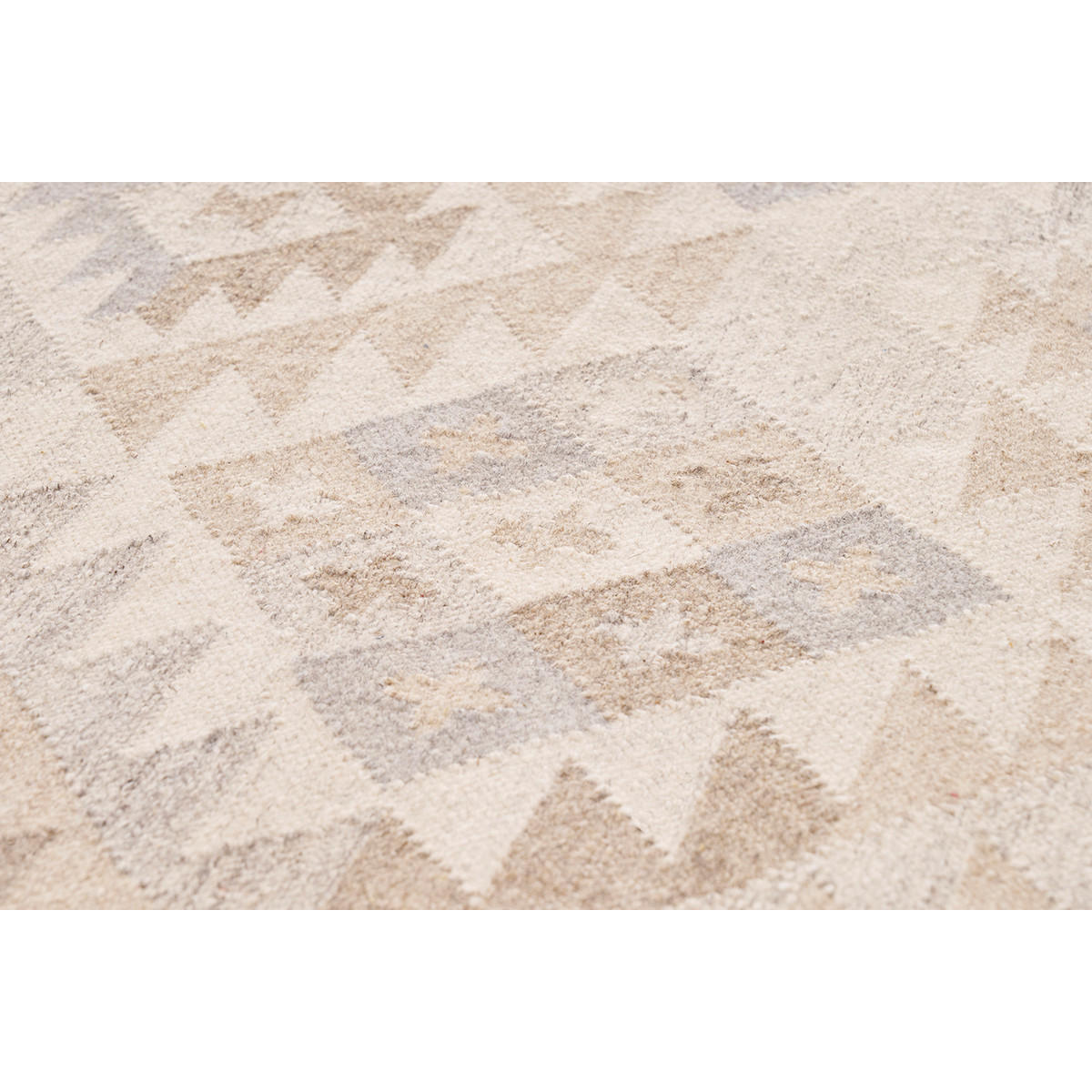 TEPPICH Berber Beige Geometrisch Wolle Baumwolle 160x230 MAKA“ - Beige, Textil (160/230cm) - Miliboo