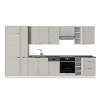 KUHINJSKI BLOK Fame-Line Siva/bež/bela 355 cm , DP Antracit - siva/bela, leseni material (355/206.8/60cm) - Vicco
