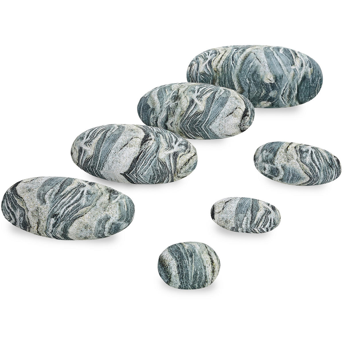 STEIN Kopfsteinpflaster Kissen 7er-set - Blaugrau, Textil (76/40cm) - Vercart