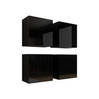HÄNGEVITRINE Vigo - Schwarz Hochglanz/Schwarz, Holzwerkstoff (100/100/30cm) - MIRJAN24
