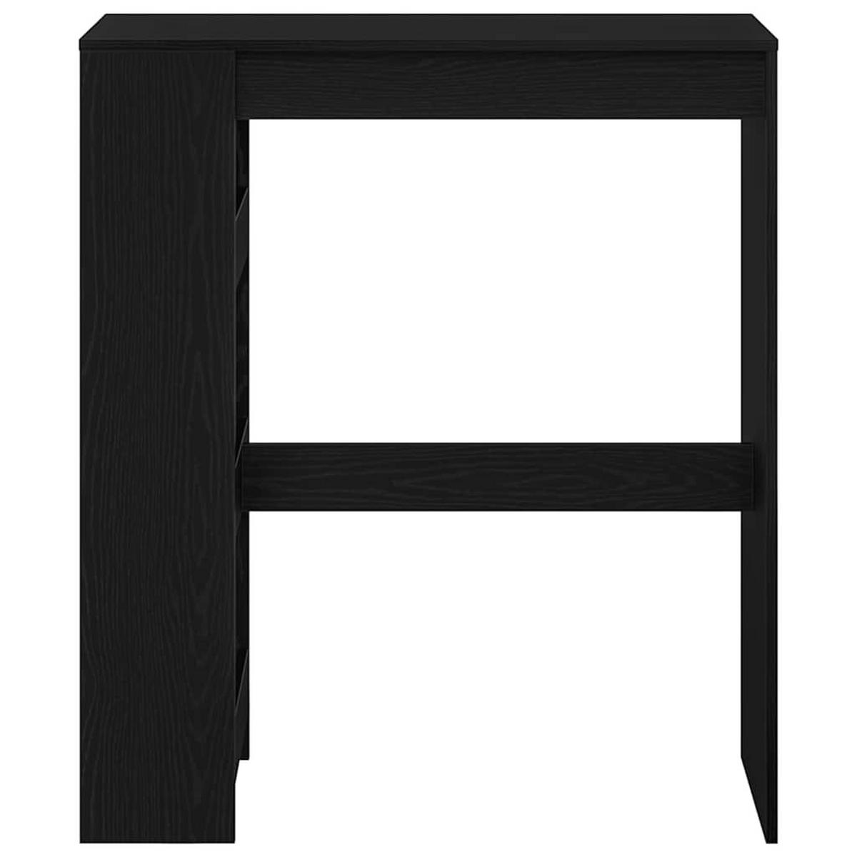 BARTISCH Mit Regal Schwarz Eichen-Optik 90/40/103,5 Cm - Schwarz, Holzwerkstoff (90/40/103.5cm) - vidaXL
