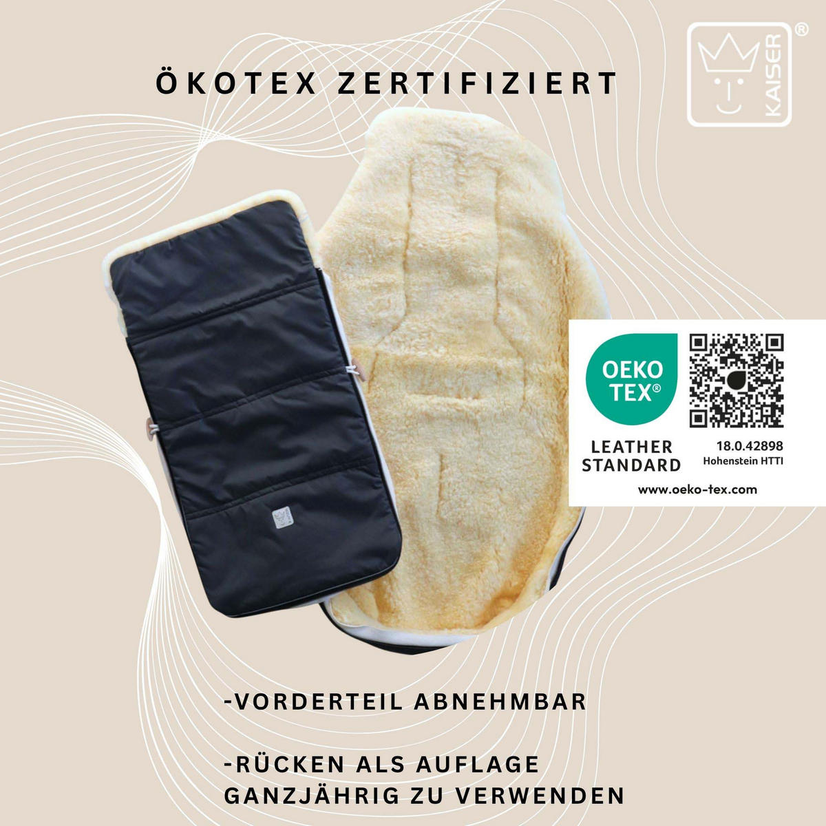 LAMMFELL-FUSSSACK Dublas 2.0, anthracite - Anthrazit, Fell (45/95cm) - Kaiserbaby