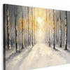 LEINWANDBILD Winter - Abstrakt - Schnee - Natur - Sonne Wanddeko 90x60 cm - Grau, Textil (90/60cm) - MuchoWow