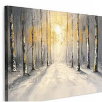 LEINWANDBILD Winter - Abstrakt - Schnee - Natur - Sonne Wanddeko 90x60 cm - Grau, Textil (90/60cm) - MuchoWow