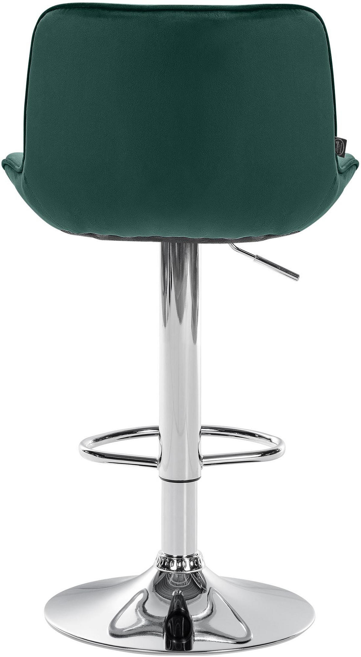 BARHOCKER 2er Set Samt grün - Chromfarben/Grün, Textil/Metall (49/85/51cm) - CLP