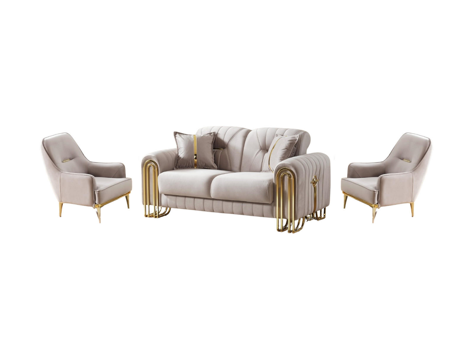 XXXLutz Sitzgarnitur Beige 175x87x98 cm
