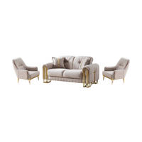 SITZGARNITUR Bogota, Beige Stellvariante 2+1+1 - Beige, Holzwerkstoff/Metall (175/87/98cm)