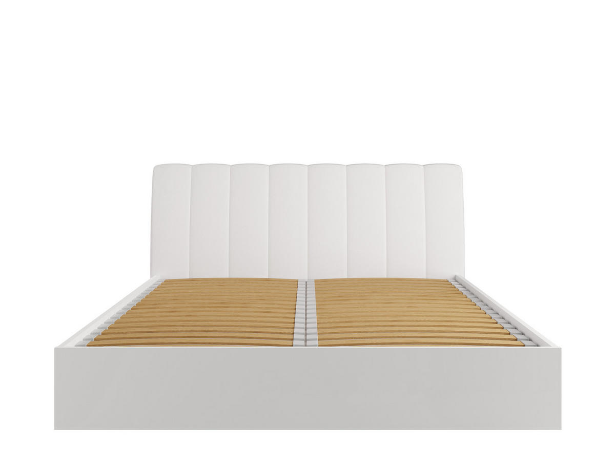 BETT ITAVIA – Liegefläche 160×200 cm – mit Bettkasten Alpinweiß - Weiß, Holzwerkstoff (160/200cm) - Milaros Markt