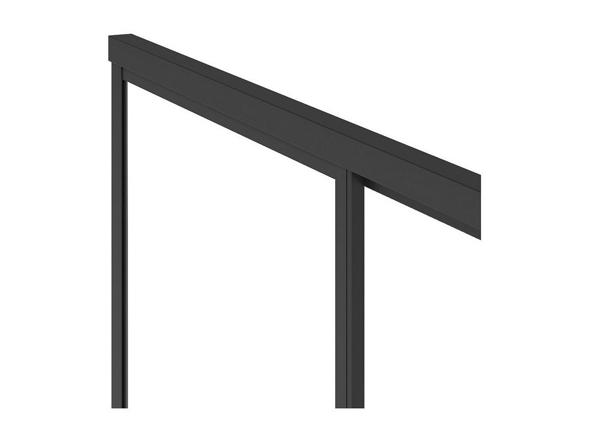 DUSCHTRENNWAND Seitenwand mit Schiebetür - Schwarz matt - Industrial Style - 140 x 80 x 195 cm - TORONI - Schwarz, Metall (140/195cm) - Vente-Unique