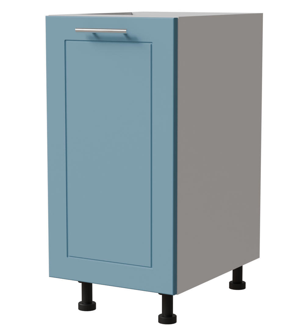 Feldmann-Wohnen Unterschrank Blau, Weiß 40x82x50 cm