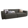 SOFA SAMU Grau Webstoff - Schwarz/Grau, Textil (256/72/106cm) - KAWOLA