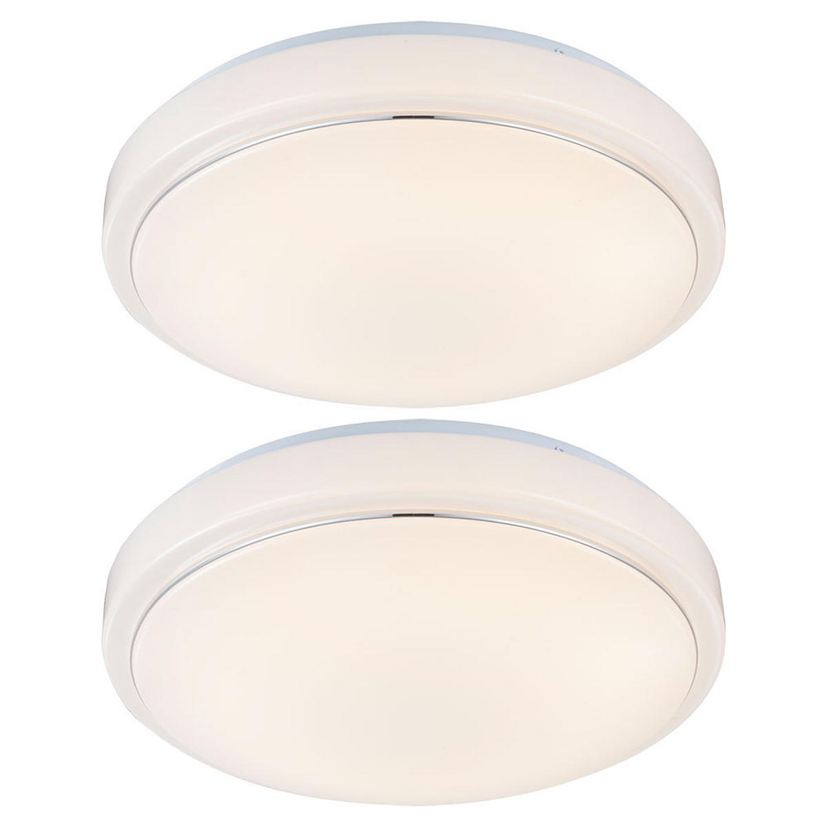 LED DECKENLEUCHTE Tamina Weiß 2er Set - Weiß, Metall (33/33/10cm) - Globo Lighting