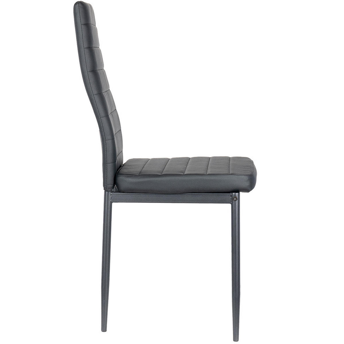 ESSZIMMERSTÜHLE 4er-Set Zyta – Schwarze Kunstlederstühle mit Metallbeinen - Schwarz, Metall (42/96/54cm) - Jana