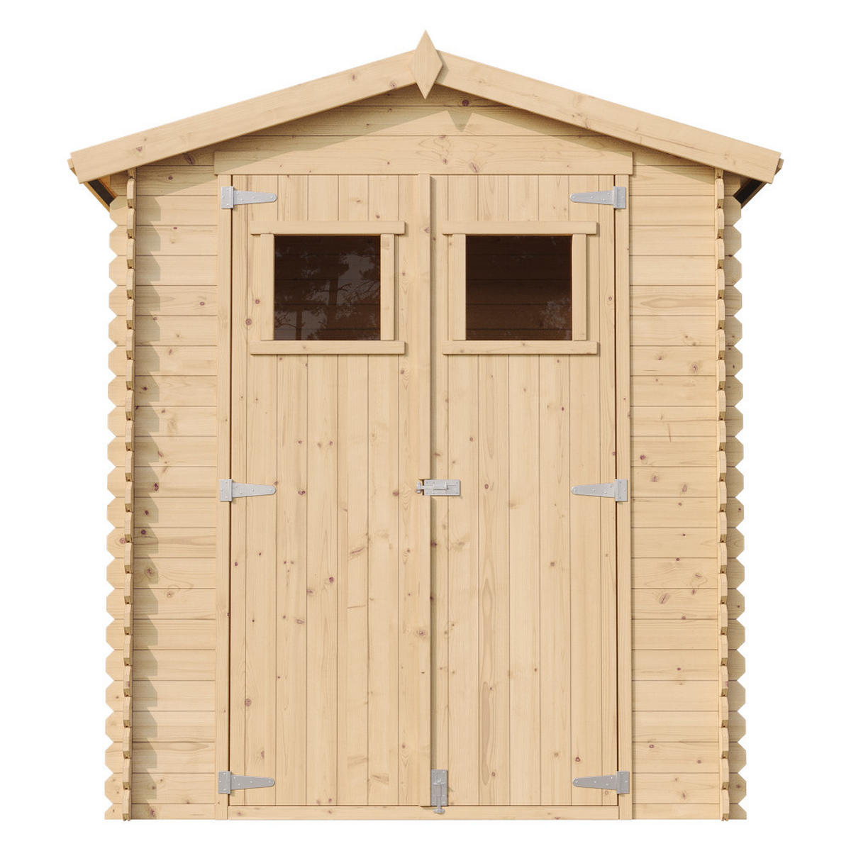 HOLZHAUS GARTENHAUS M367+M367G - mit imprägniertem Boden B196xL136xH218 cm/ 1.98 m2 - Beige, Holz (196/224/136cm) - Timbela
