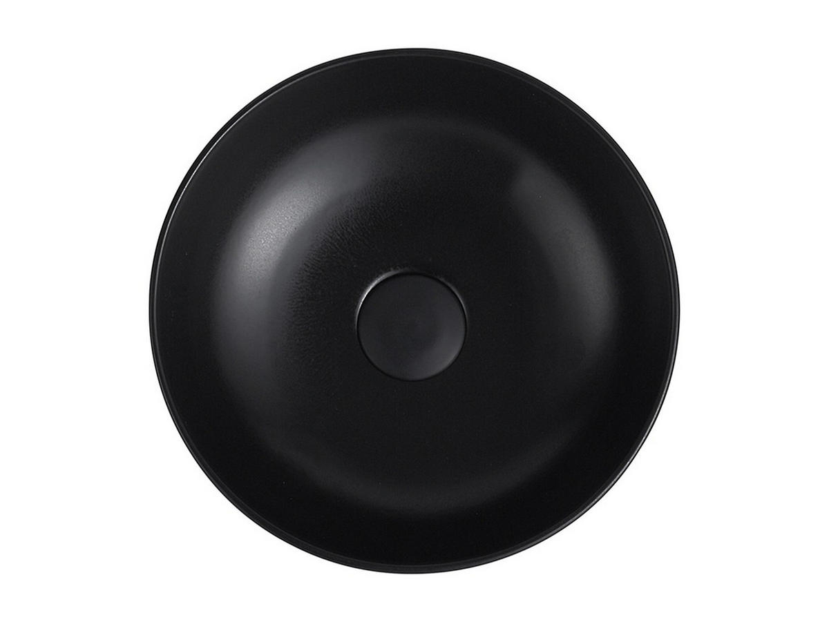 AUFSATZWASCHBECKEN rund aus Keramik – Schwarz – 36 cm – KANELLE II - Schwarz, Keramik (36/12/36cm) - Vente-Unique