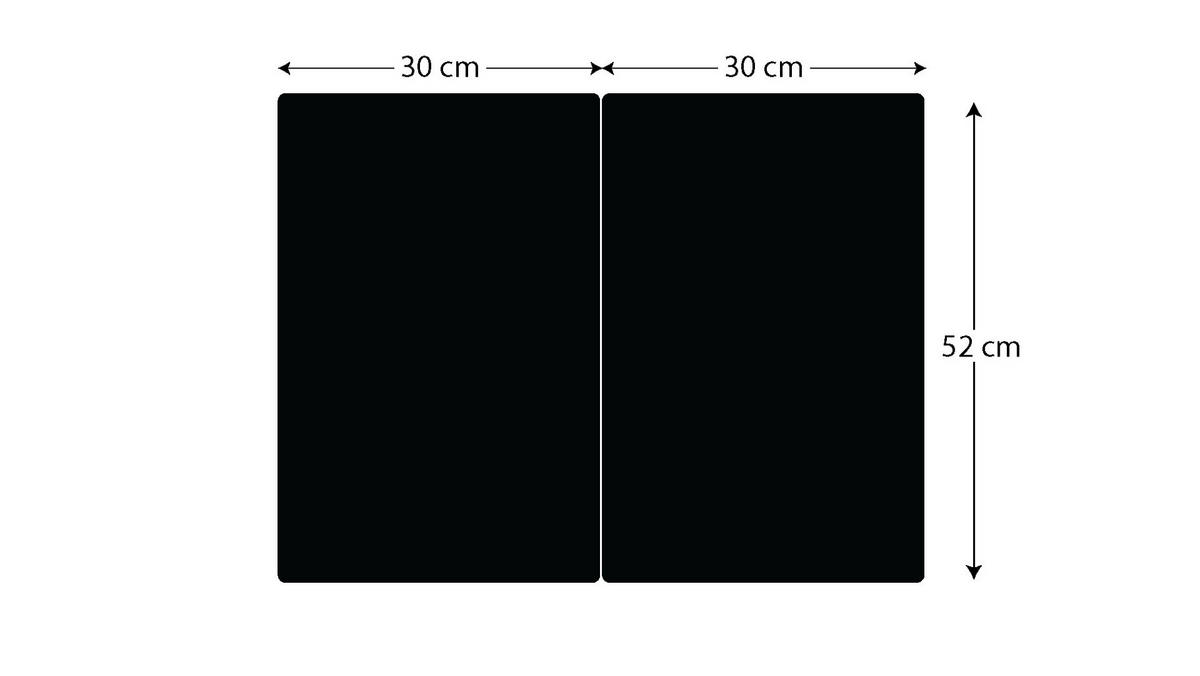 GLAS Herdabdeckplatte Classic Black 2 Stück - 52x30cm - Schwarz, Glas (60/52/0.7cm) - ALLboards